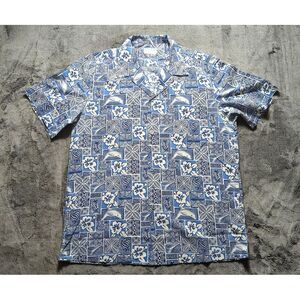 Vintage KY's International Fashion Hawaiian Shirt Men's Size XL Blue